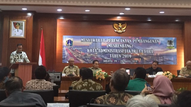Anies Baswedan membuka Musyawarah Perencanaan Pembangunan (Musrenbang). Foto: Mohammad Fajri/kumparan