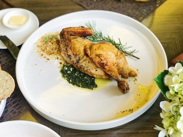 Herbs butter roasted chicken.