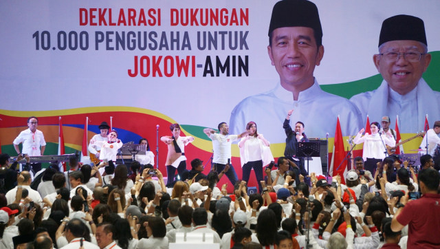 Suasana Deklarasi Dukungan 10.000 Pengusaha untuk Jokowi-Amin di Istora Senayan, Jakarta, Kamis, (21/3). Foto: Jamal Ramadhan/kumparan