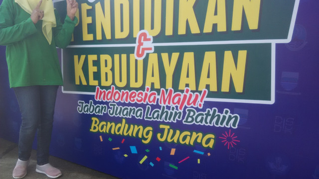 Baliho yang bertuliskan 'Indonesia Maju' di Gebyar Pendidikan dan Kebudayaan di Kota Bandung, Sabtu (23/3/2019). Foto: Rachmadi Rasyad/kumparan