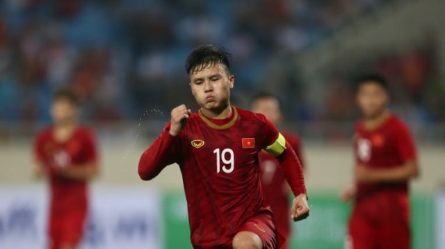Kapten Timnas U-23 Vietnam, Nguyen Quang Hai, di laga melawan Brunei Darussalam. Foto: Dok. AFC