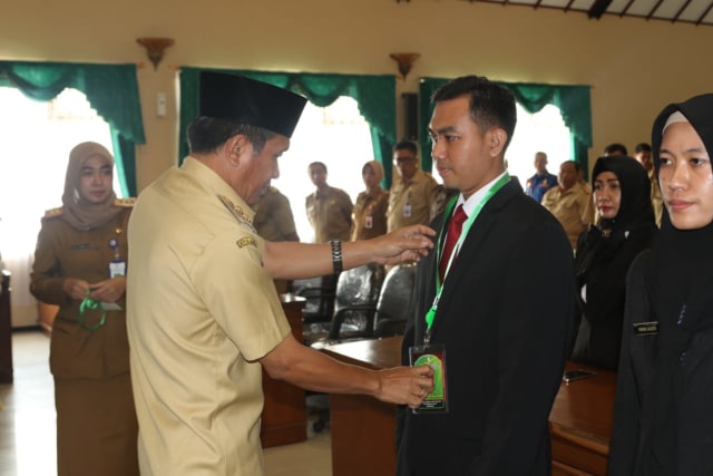Wakil Bupati Bojonegoro, Drs Budi Irawanto MPd, saat membuka acara Diklatpim Tingkat IV, di Gedung Angling Dharma Pemkab Bojonegoro. Senin (25/03/2019)