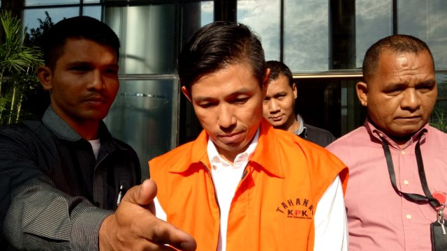 Kurniawan Eddy Tjokro alias Yudi Tjokro, swasta penyuap Direktur Operasional PT Krakatau Steel di tangkap KPK, Selasa (26/3). Foto: Aprilandika Pratama/kumparan