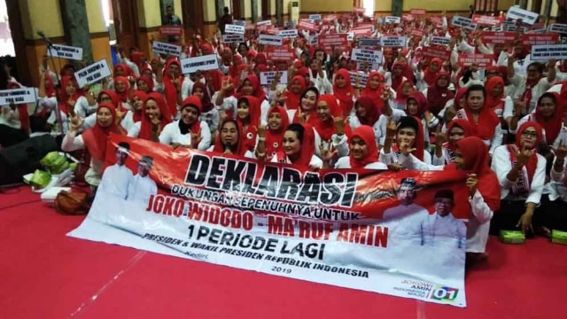 Deklarasi Rampak Sarinah Tulungagung dukung pasangan Jokowi-KH Ma'ruf Amin.