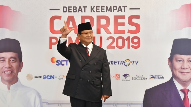 Debat Ke IV Pilpres, Prabowo Subianto