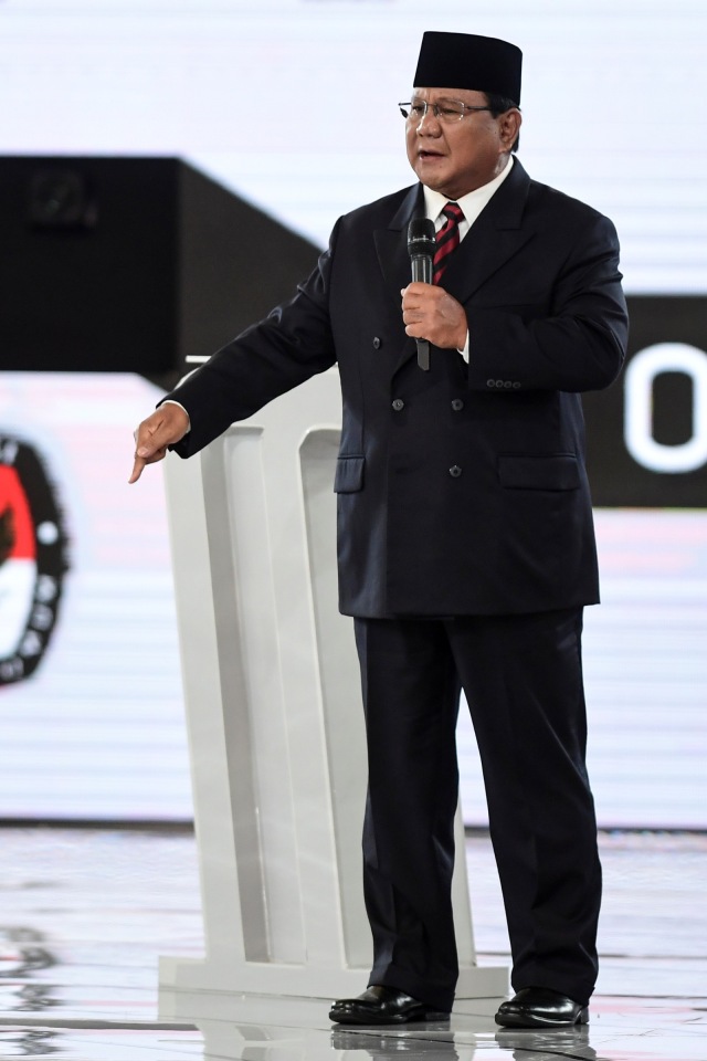 Debat Ke IV Pilpres, Prabowo Subianto (NOT COVER)