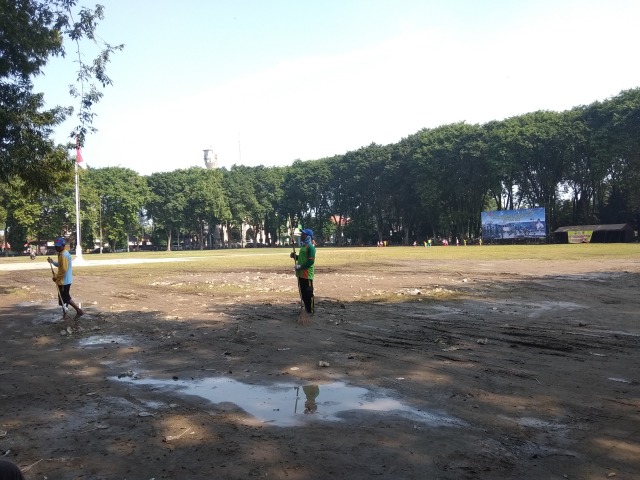 Begini Kondisi Alun-alun Bojonegoro Usai Karnaval SCTV