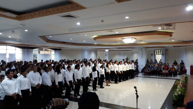 Acara penyerahan SK CPNS di Wisma Kemenpora