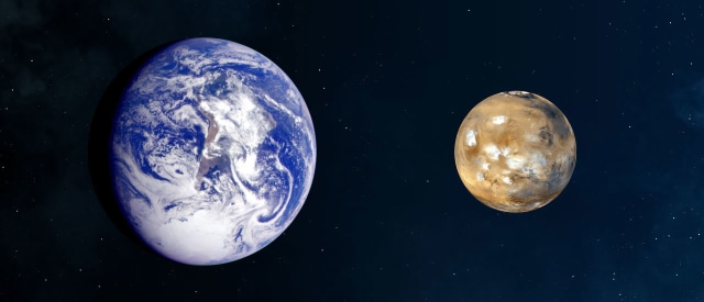 Bumi dan Mars. (Foto: NASA)