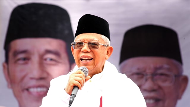 Calon Wakil Presiden nomor urut 01 Ma'ruf Amin. Foto: ANTARA FOTO/Yulius Satria Wijaya