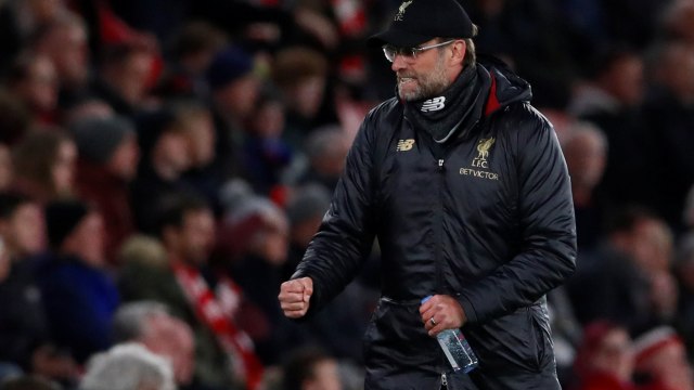 Pelatih Liverpool, Juergen Klopp, di laga melawan Southampton. Foto: Reuters/Andrew Couldridge