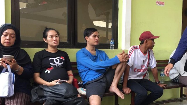Santana, suami korban tewas di Jalan Margonda, di RS Polri Keramat Jati