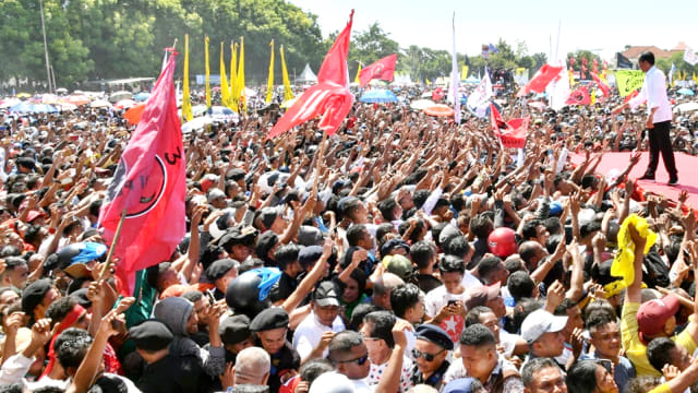 Capres nomor urut 01 Jokowi berkampanye di Kupang, Nusa Tenggara Timur, Senin (8/4). Foto: Dok. TKN Jokowi-Ma'ruf