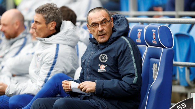 Pelatih Chelsea, Maurizio Sarri. Foto: REUTERS/Russell Cheyne