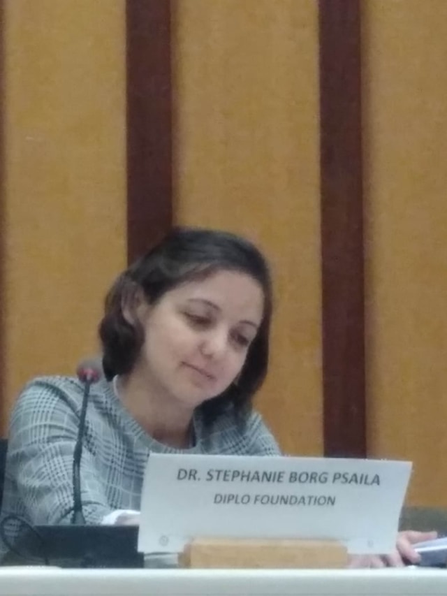 Dr. Stephanie Borg-Psaila saat mengisi workshop di Forum WSIS 2019 (8/4/2019).