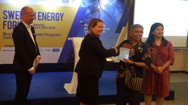 International Strategic Partnership Centre (ISPC), Asosiasi Pengusaha Indonesia (Apindo) dengan Swedish Energy Agency serta Business Sweden membahas solusi pengembangan Energi Baru Terbarukan (EBT) di Indonesia. Foto: Resya Firmansyah/kumparan