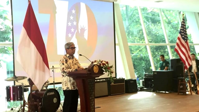 Wakil Menteri Luar Negeri Indonesia Abdurrahman Mohammad Fachir dalam acara peringatan 70 Tahun Hubungan diplomatik RI-AS. Foto: Rafyq Panjaitan/kumparan