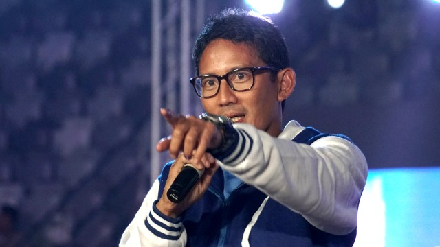 Sandiaga Uno di acara Indonesia Young Entrepreneur Summit 2019 di Istora Senayan, Jakarta, Rabu (10/4). Foto: Nugroho Sejati/kumparan