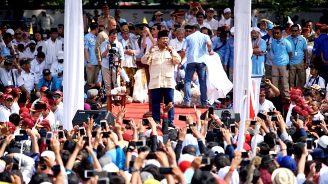 Capres nomor urut 02 Prabowo Subianto saat kampanye di Solo. Foto: Dok. BPN Prabowo-Sandi