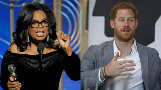 Oprah Winfrey dan Pangeran Harry ciptakan serial televisi untuk kesehatan mental. Foto: REUTERS/Lucy Nicholson dan AFP/Adrian DENNIS