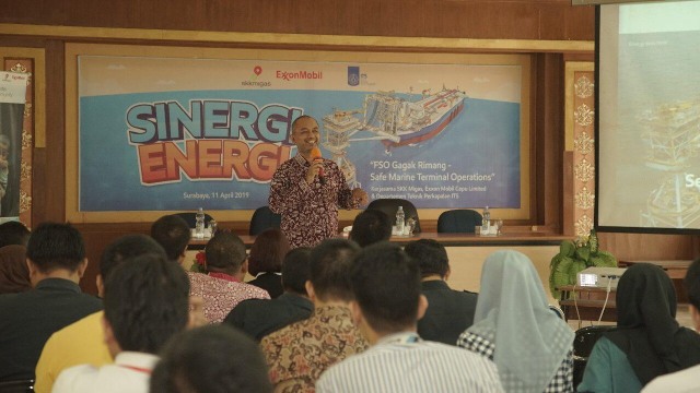 Seminar Sinergi Energi 2019 yang diselenggarakan SKK Migas Jabanusa dan ExxonMobil Cepu Limited (EMCL) kerjasama dengan Institut Teknologi Sepuluh November (ITS ) Surabaya, Kamis (11/4/2019).