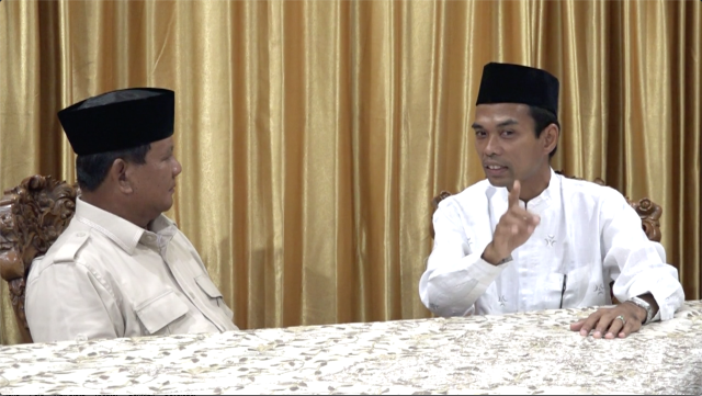 Prabowo Subianto bertemu dengan Ustaz Abdul Somad (UAS) membincangkan kondisi umat dan Pemilu Foto: Dok. BPN