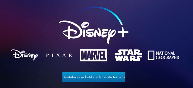 Penampilan Disney+ jika diakses lewat region Indonesia