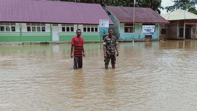 Kawasan di Kecamatan Panga, Aceh Jaya terendam banjir. Foto: Dok. BPBA