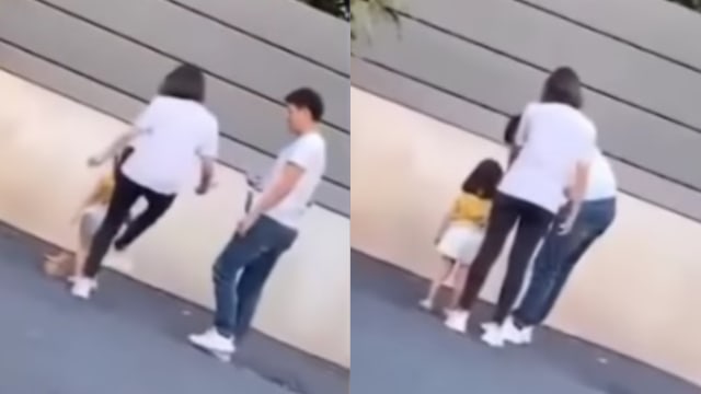 Seorang ibu di China tendang putrinya yang berusia 3 tahun saat pemotretan. (foto: YouTube/ Marah News)