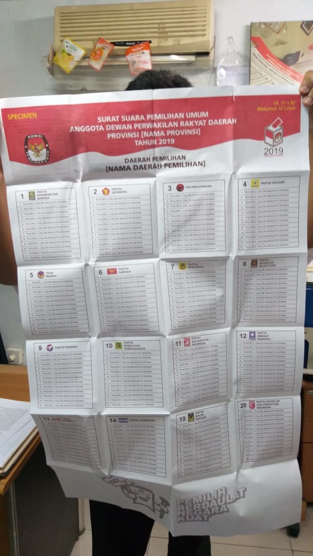 Surat Suara Pileg DPRD Provinsi