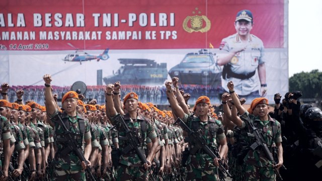 Apel Gabungan TNI dan Polri Persiapan Pemilu Serentak 2019