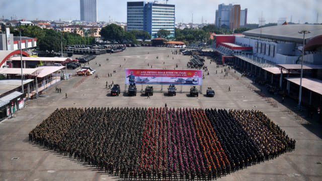 Apel Gabungan TNI dan Polri Persiapan Pemilu Serentak 2019