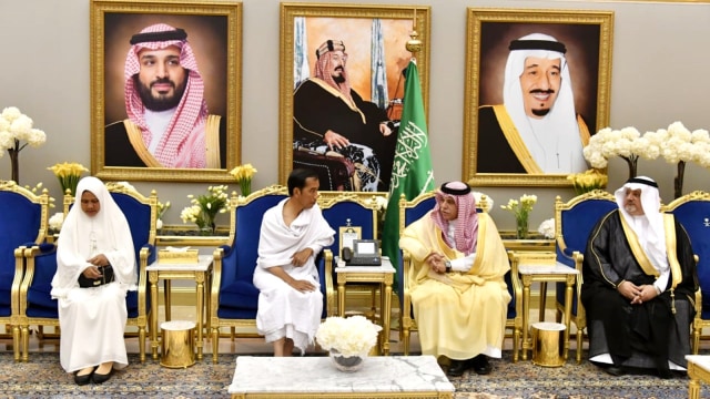 Presiden Jokowi saat bertemu Putra Mahkota Arab Saudi Mohammed bin Salman, masa tenang