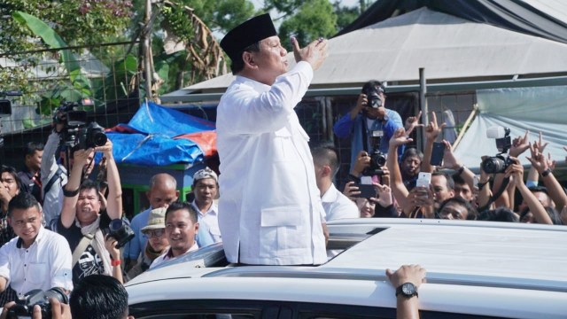 Capres nomor urut 02, Prabowo Subianto di TPS