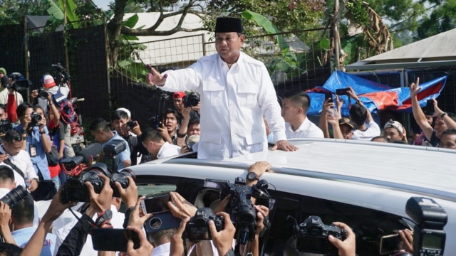 Capres nomor urut 02, Prabowo Subianto di TPS