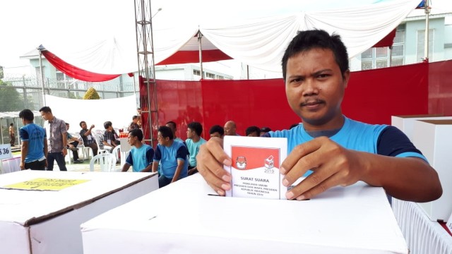 Suasana pemungutan surat suara Pemilu 2019 di LP Gunung Sindur. Foto: Dok. Istimewa