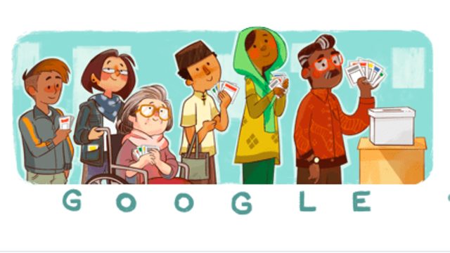 Google doodle khusus Pemilu 2019 di Indonesia. Foto: Google