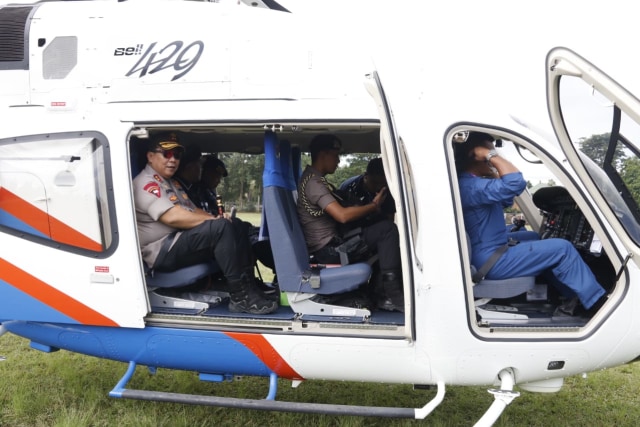 Kapolda Bali Pantau Situasi Pemilu Pakai Helikopter