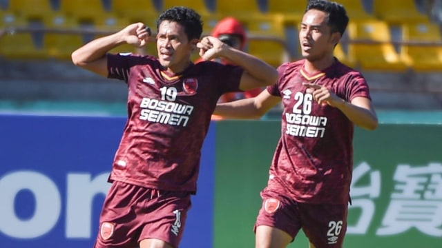 Para pemain PSM merayakan gol ke gawang FC Kaya. Foto: AFC