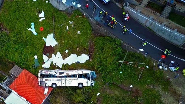 Ilustrasi kecelakaan bus. Foto: AFP