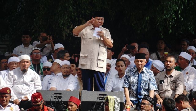 Syukuran kemenangan Prabowo Subianto- Sandiaga Uno Foto: Nugroho Sejati/kumparan