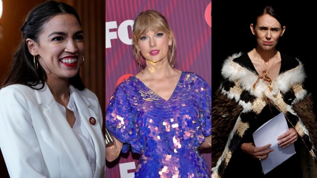 Alexandria Ocasio-Cortez, Taylor Swift, dan Jacinda Ardern masuk dalam daftar orang paling berpengaruh versi majalah TIME tahun 2019. Foto: Joshua Roberts/ REUTERS, Chris Delmas/ AFP, Edgar Su/ REUTERS