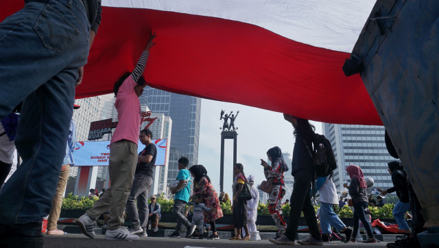 Perayaan Hari Bumi di kawasan Car Free Day, Bundaran HI, Jakarta, Minggu (21/4/2019). Foto: Irfan Adi Saputra/kumparan