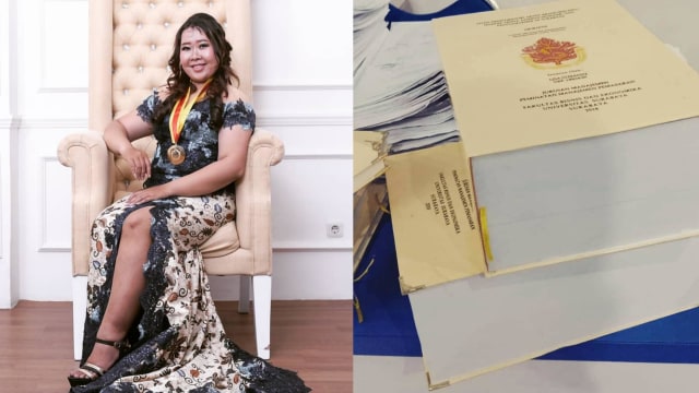 Lisa Stefanny, alumnus Universitas Surabaya (Ubaya) yang sempat garap skripsi hingga 1.150 lembar. (Foto: Kolase Instagram @lisastefanny)