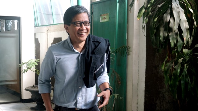 Rocky Gerung, saksi untuk sidang lanjutan Ratna Sarumpaet di PBJ Jakarta Selatan