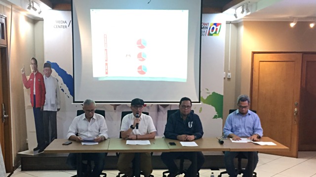 Konferensi pers Real Count Babel dan Riau versi TKN