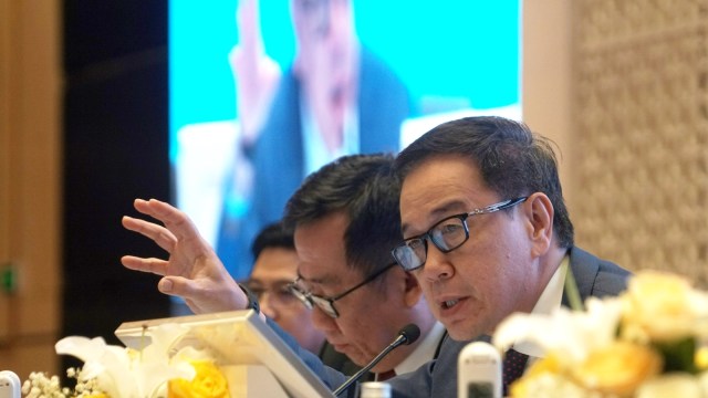 Presiden Direktur Astra International Prijono Sugiarto dalam RUPS PT Astra International Tbk di Menara Astra, Jakarta, Kamis (25/4). Foto: Nugroho Sejati/kumparan