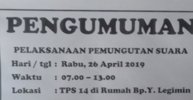 Beredar foto hoaks tentang pelaksanaan Pemungutan Suara Ulang (PSU) di TPS 14 RT 06 /RW 07 Banyuanyar, Banjarsari. (Agung Santoso)