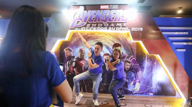 Spot foto Avengers: Endgame yang disediakan untuk para penggemar di CGV Grand Indonesia Foto: Helinsa Rasputri/kumparan
