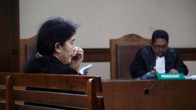 Terdakwa Merry Purba menjalani sidang tuntutan di Pengadilan Tipikor, Jakarta, Kamis (25/4). Foto: Fanny Kusumawardhani/kumparan